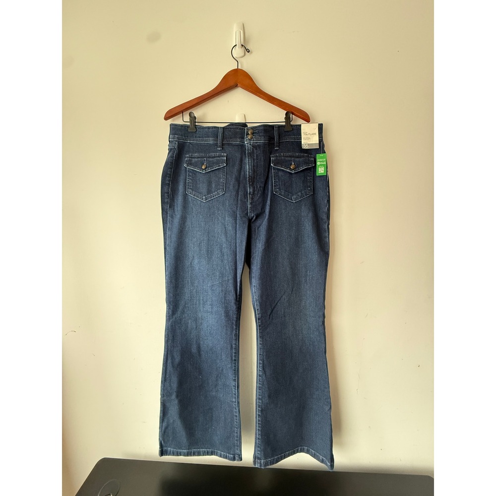 Gap 70s Flare High Rise Jeans Dark Wash Women's Denim 35 20R NWT New